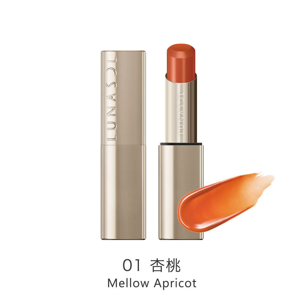 晶巧光透水唇膏 01 杏桃Mellow Apricot 